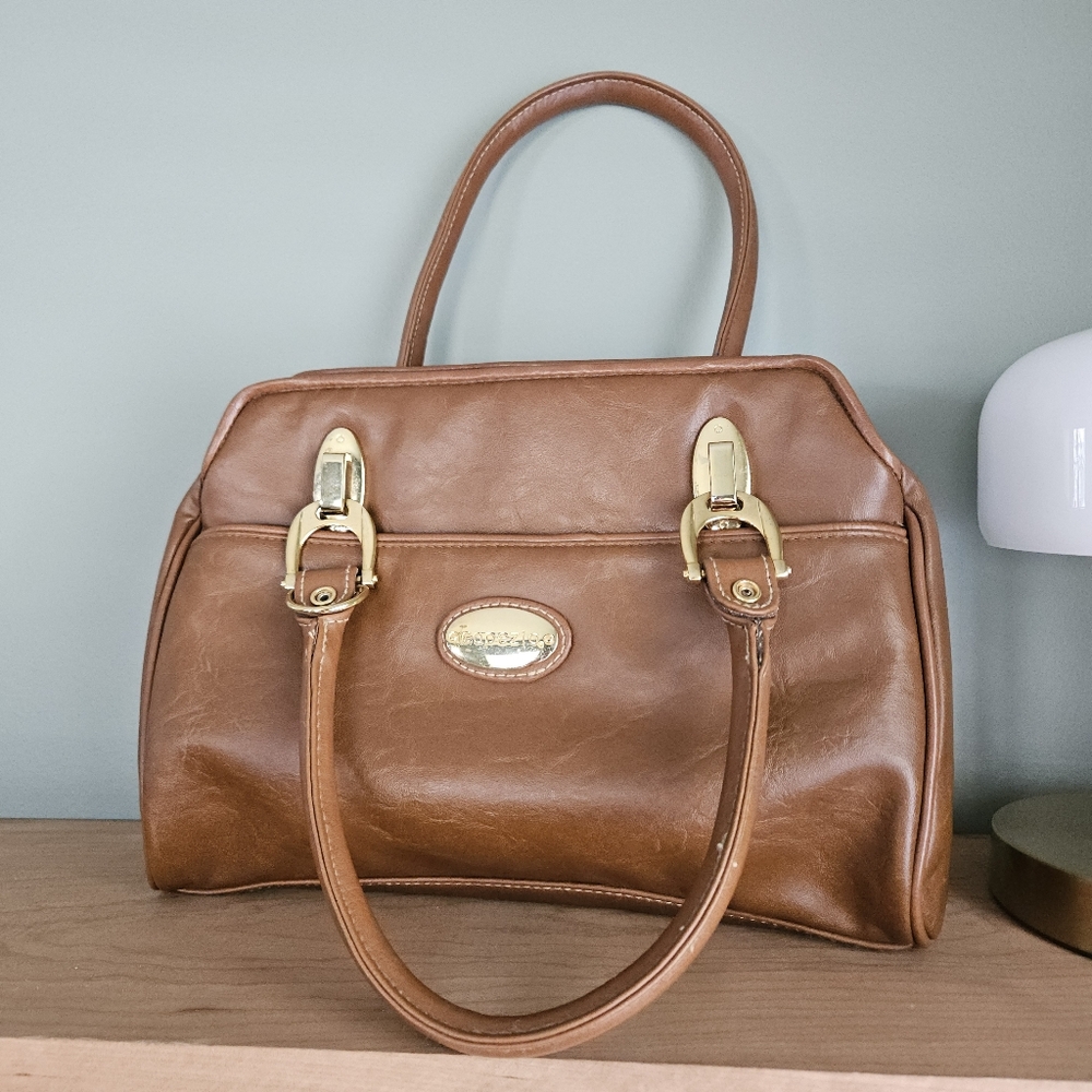 Capezio Brown Satchel with Gold Hardware